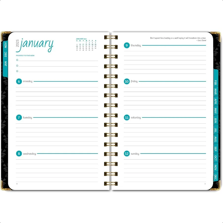 HARDCOVER 2025 5.5x8: 14 شهرًا نوفمبر 2024 ديسمبر 2025 اليومي الأسبوعي الشهري جدول الأعمال السنوي المرجعية مجلد الجيب و Sti