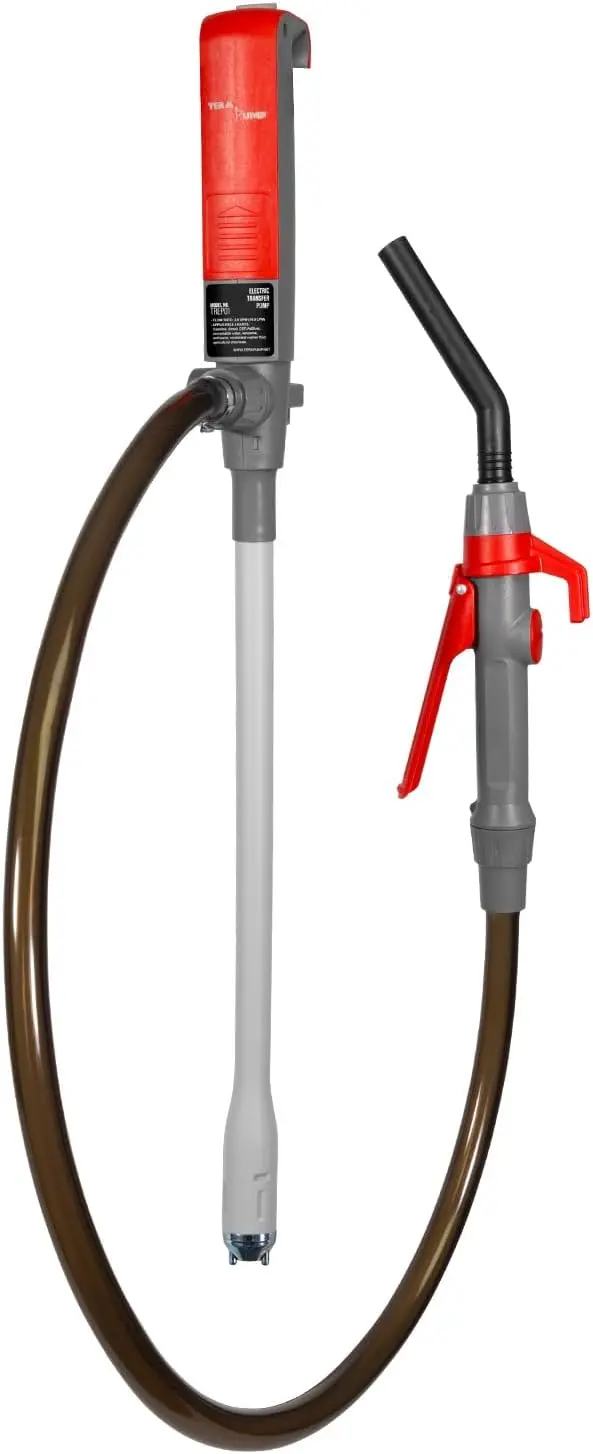 

Multi-Purpose Battery Powered Fuel Transfer Pump with Upgraded Durable Vinyl Hose - 2D Battery, 2.8 GPM