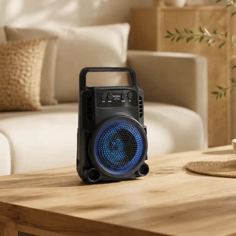 High-Quality Sound Bluetooth Speaker Long Battery Life LED Lights Wireless Speaker Retro Design Powerful Deep Bass Sound Box