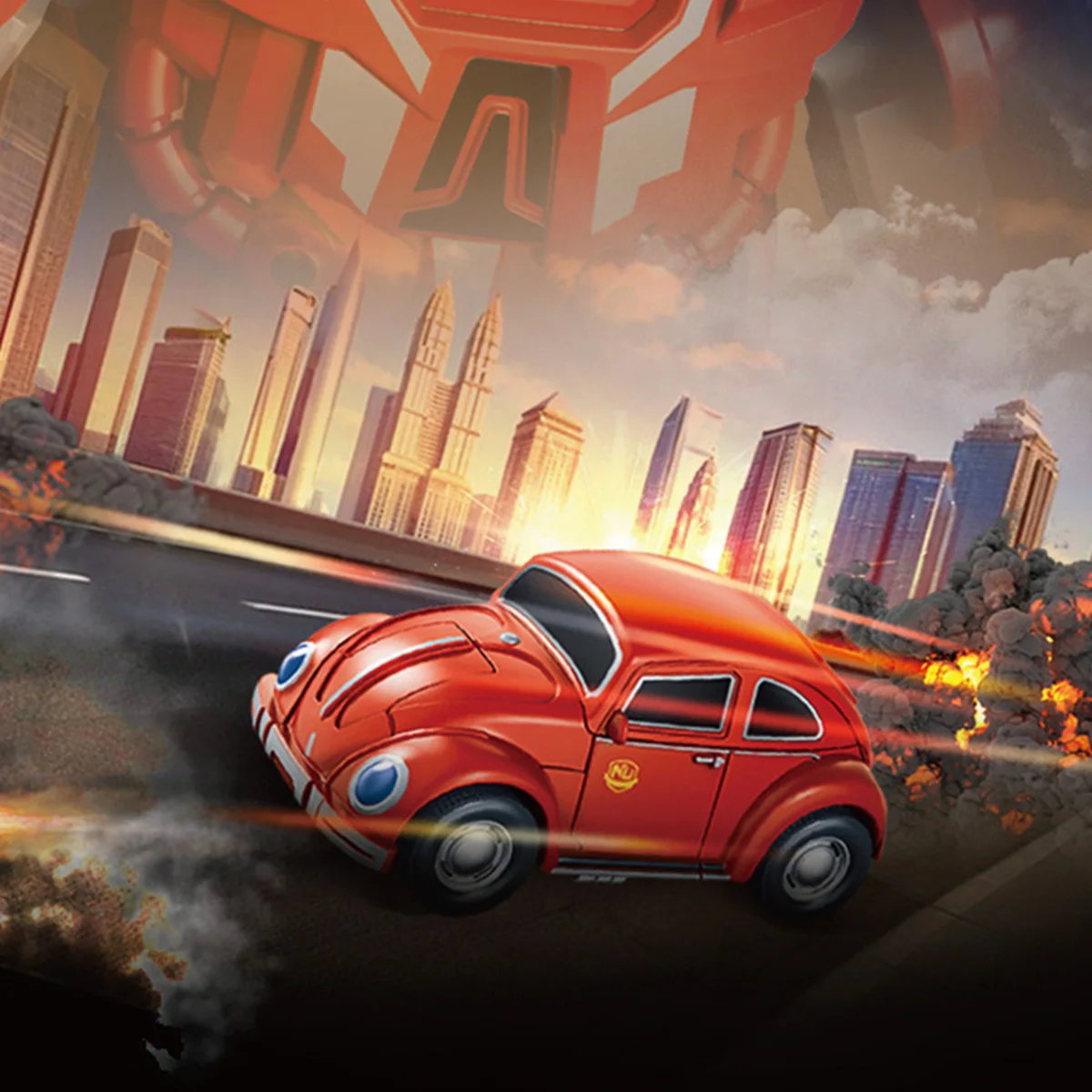 Transformerende autorobot, transformerende vintage autorobot, traagheidsauto voor kinderen, jongen en baby transformeert in politiespeelgoed