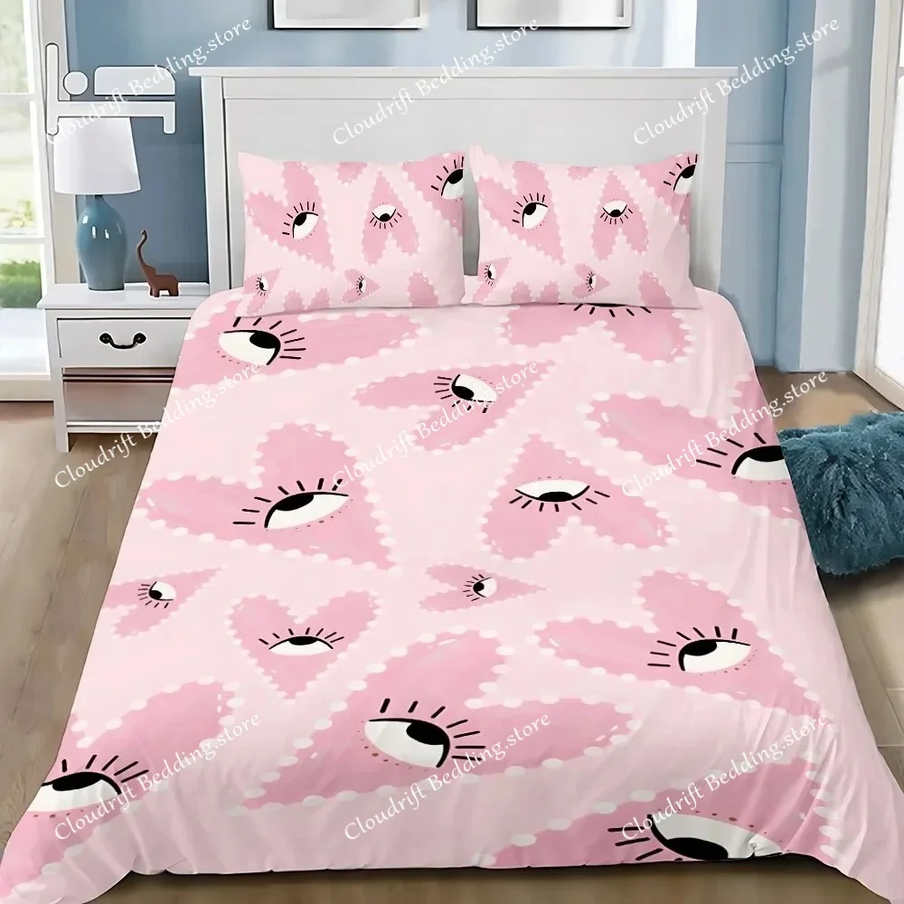 Exquisite 3D Eyes Wallpaper Chiara Ferragni Digital Printing Bedding Set Duvet Cover Comforter Bed Adult Girls Boys Gift