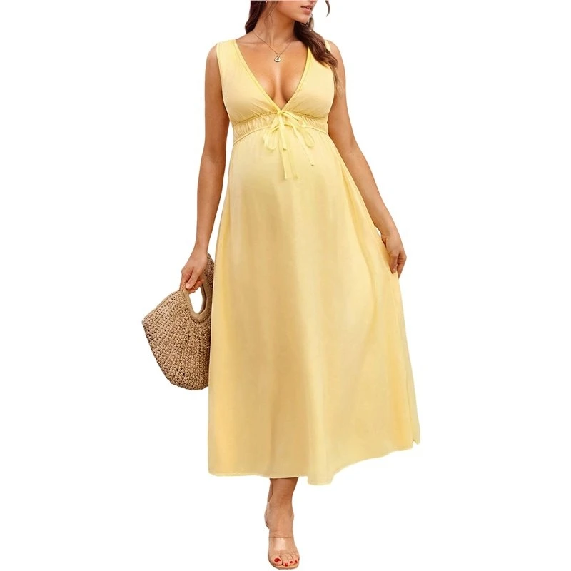 abti-women-maternity-maxi-dress-v-neck-sleeveless-tie-waist-flowy-casual-photo-pregnancy-dress