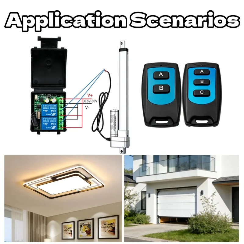 2-Channel 433MHz RF Wireless Remote Control Switch DC 12V 24V Relay Receiver Module Suitable Garage Door Led Light Transmitter