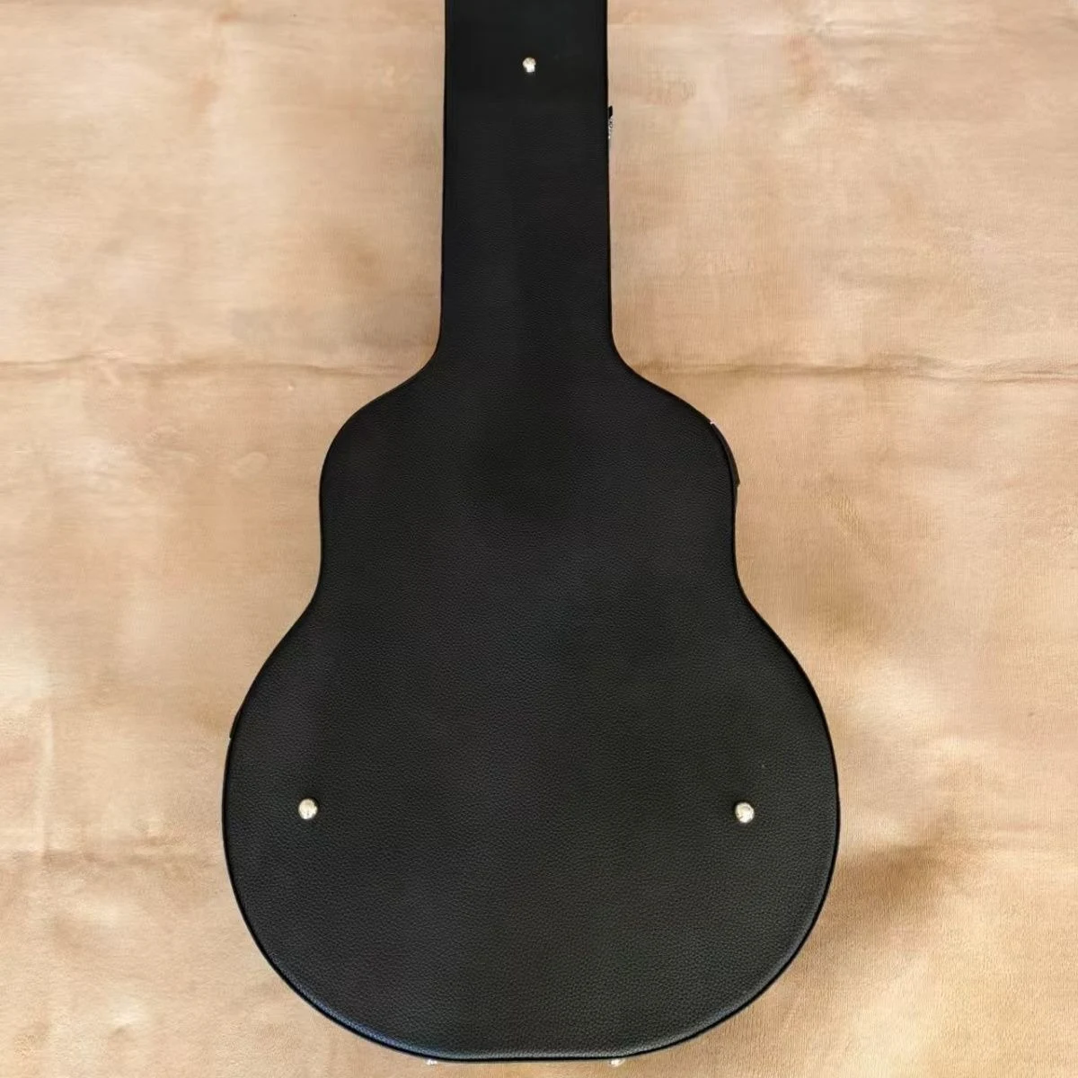 42 Inch Acoustic Guitar Hard Case Black PU Leather Protective Carrying Case with Red Plush Lining for EPI Style Guitars