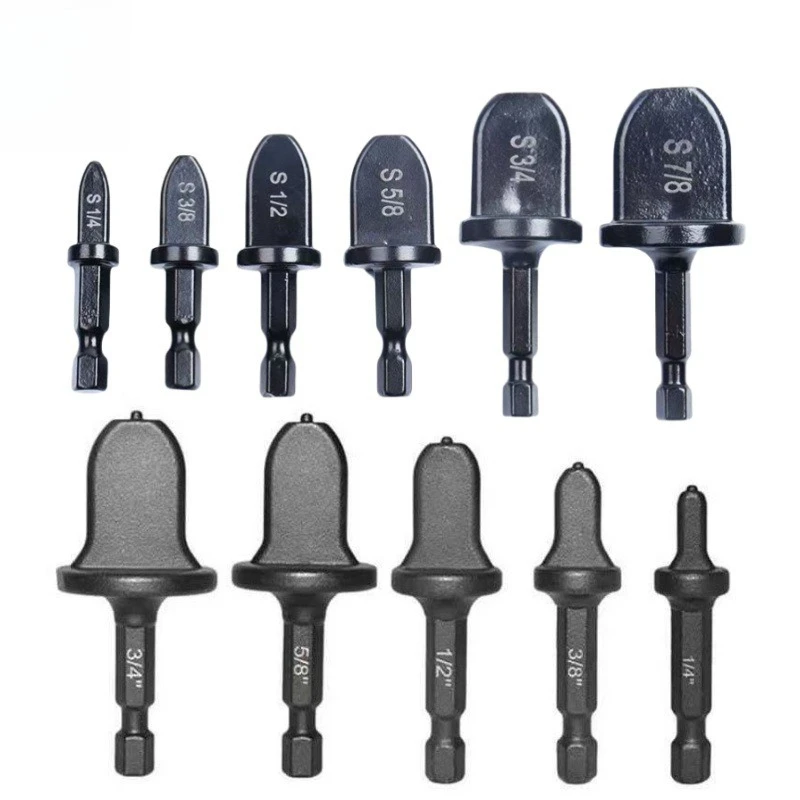 

6Pcs Imperial Hex Shank Copper Tube Swaging Drill Bit Set 1/4"-7/8" Air Conditioner HVAC Copper Pipe Expander Flaring Tool Kit