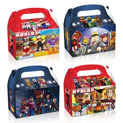 60/48/24pcs Roblox Theme Game Birthday Party Decoration Gift Boxes Thanks Candy Gift Bag Baby Shower Kid Birthday Party Supplies