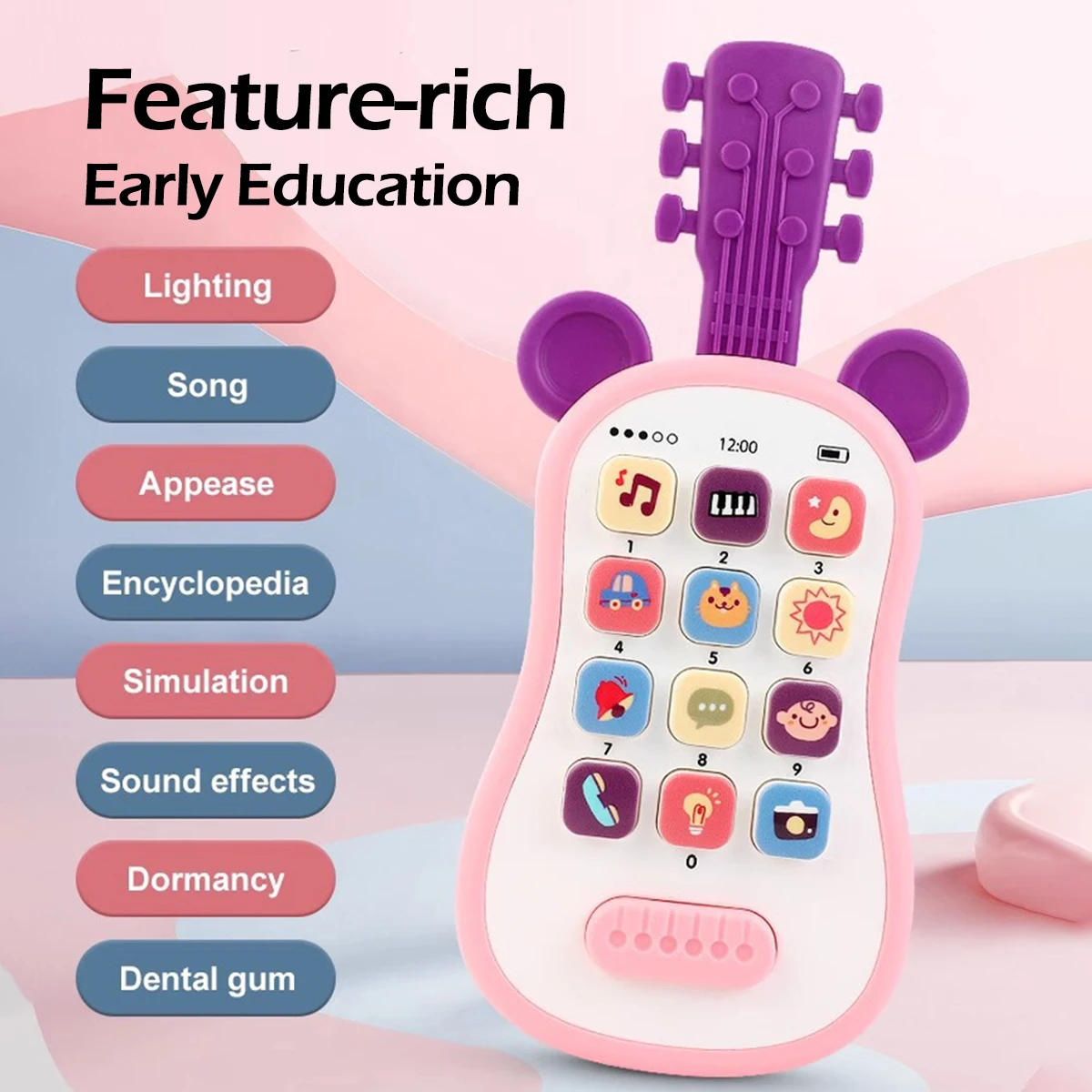 赤ちゃんの早期教育のための多機能携帯電話,漫画の音楽シミュレーション,噛むことができる,電話のパズル,赤ちゃんのための心地よいおもちゃ