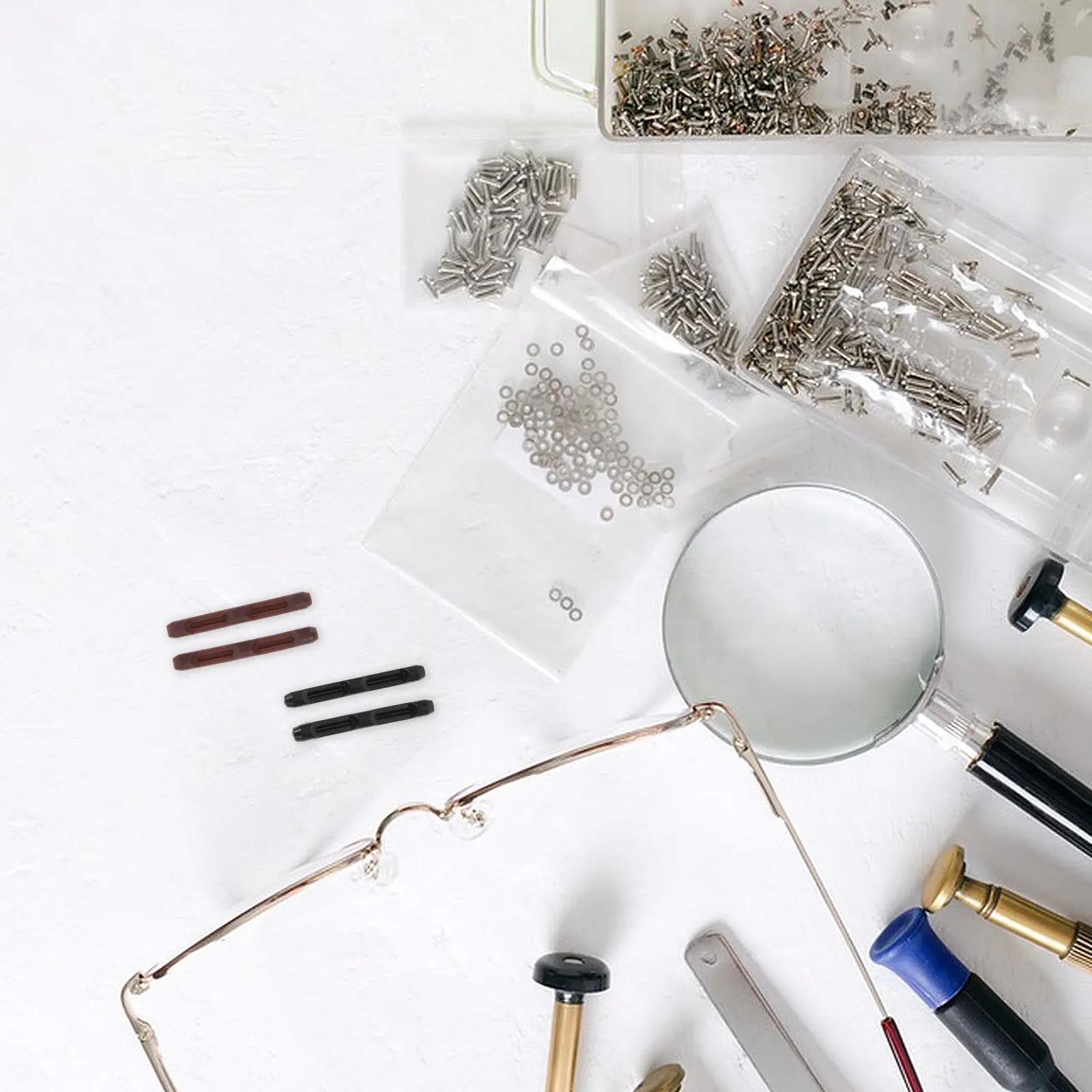 

4Pairs Eyeglass Temple Sleeves Silicone Non-Slip Arm Grips Temple Tip Covers Replacement Parts for Sunglasses