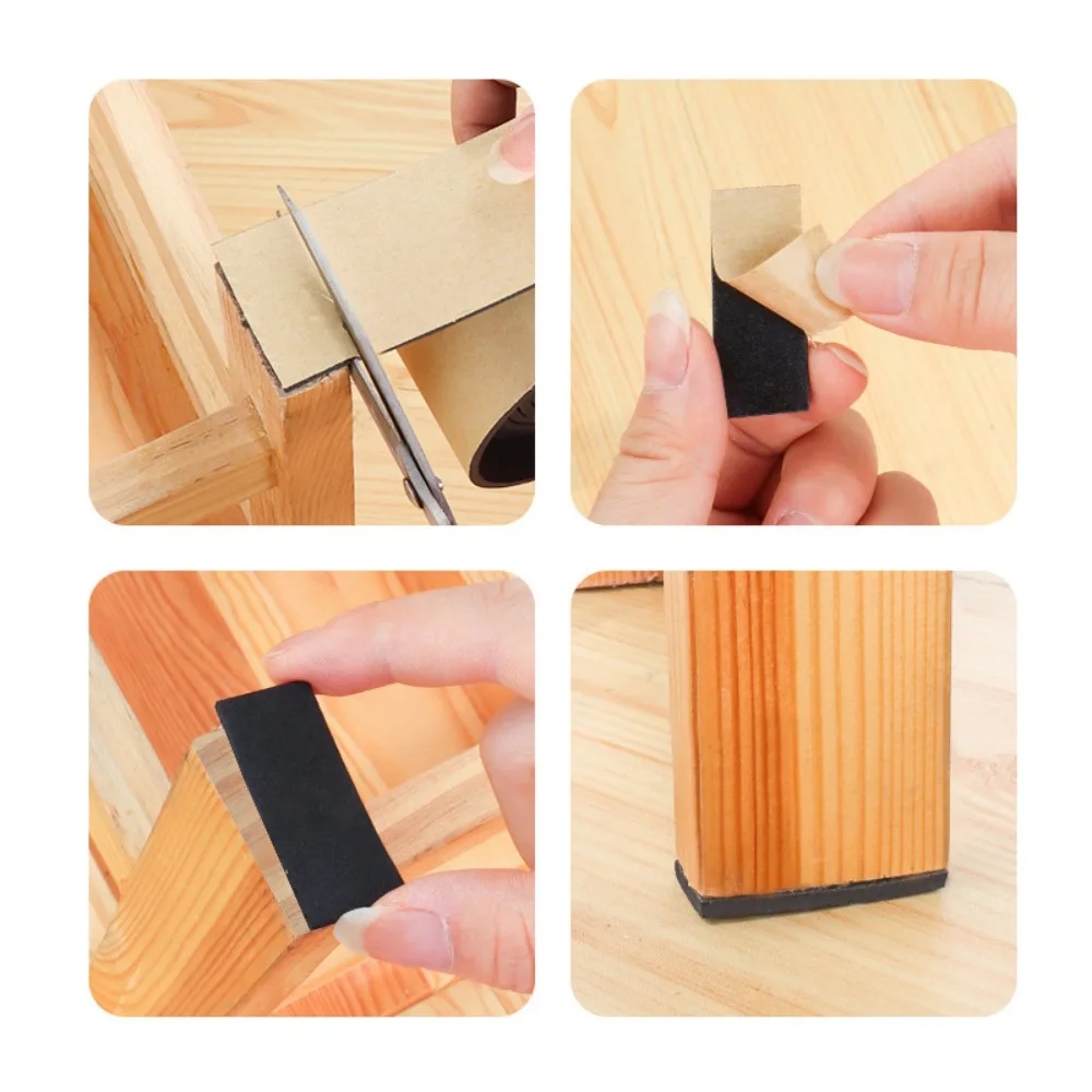 1Roll Durable Self Adhesive Wear-resistant Sticky Anti Noisy Floor Protector Chair Fittings Furniture Leg Pad Table Leg Cover
