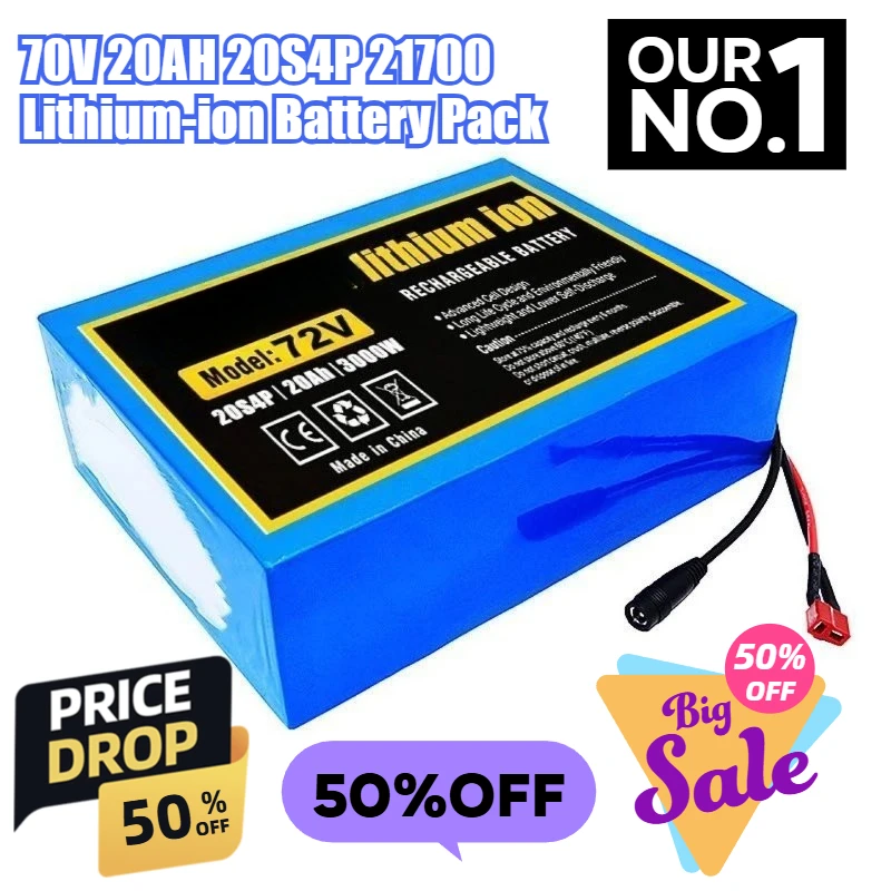 

70V 20AH 20S4P 21700 Lithium-ion Battery Pack 20000mAh Lithium Battery Pack