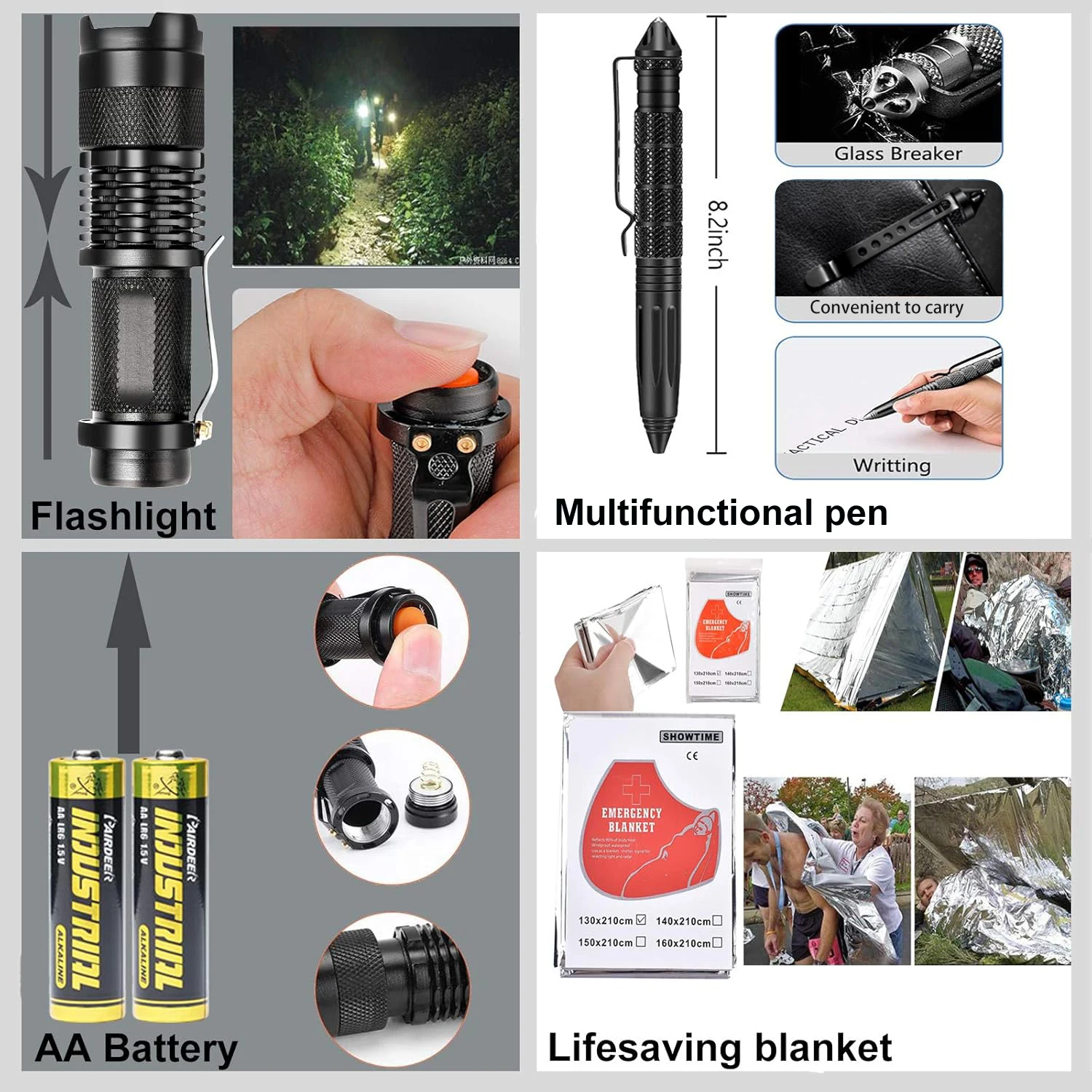 Bochen  Gear Kit Climbing Running Touring Emergency Escape Tool Axe Camping Hiking Fishing Hunting for