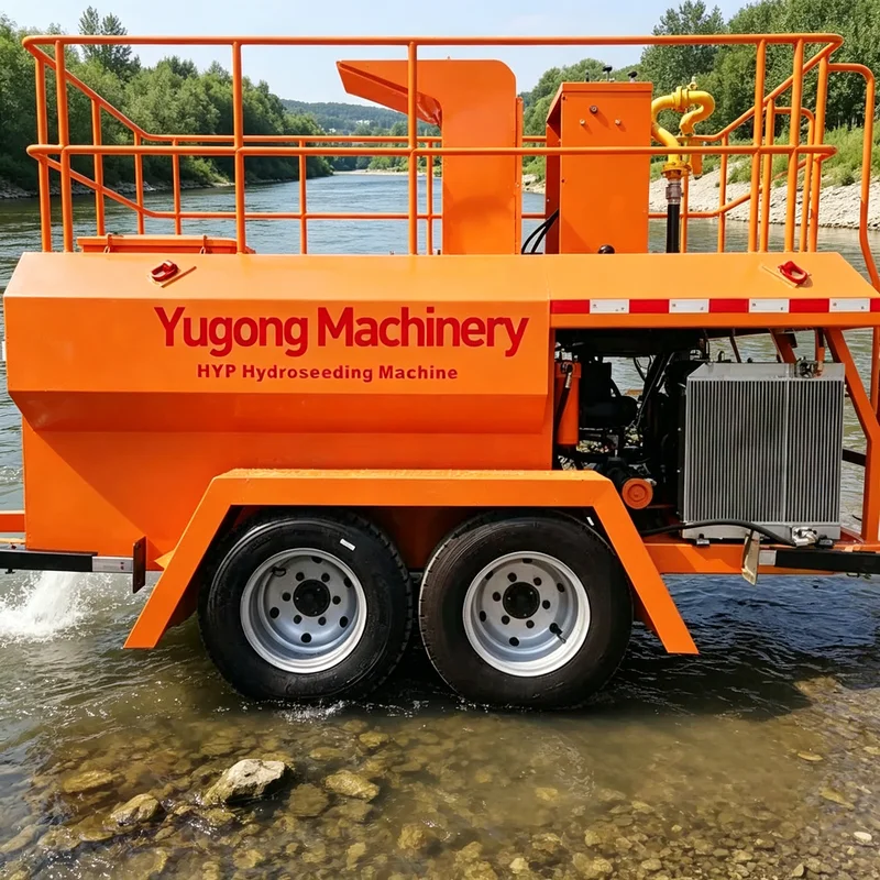 Customized Wheeled Hydroseeder Equipment and Grass Seed Spraying Machine flexible movement for scattered small greening sites