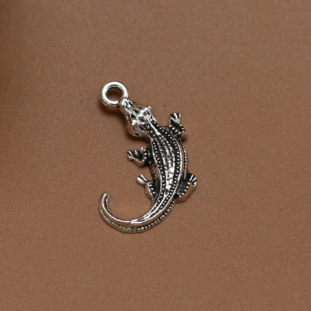 20Pcs Alloy Crocodile Gecko Pendants Charms for DIY Jewelry Making Necklace Bracelet Earrings Keyring Anklet Cosplay Costume
