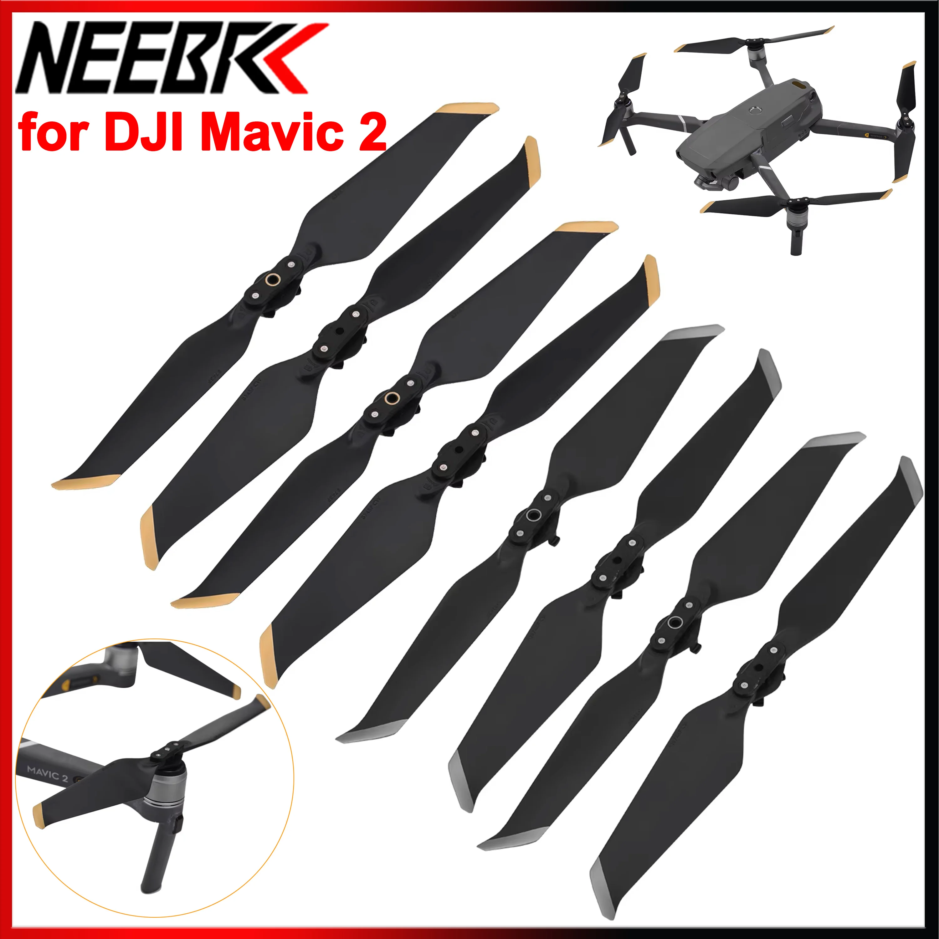 8PCS 8743 Propeller Low-Noise Props for DJI Mavic 2 Pro Zoom Quick-Release Folding Blade Noise Reduction Fan Drone Accessory