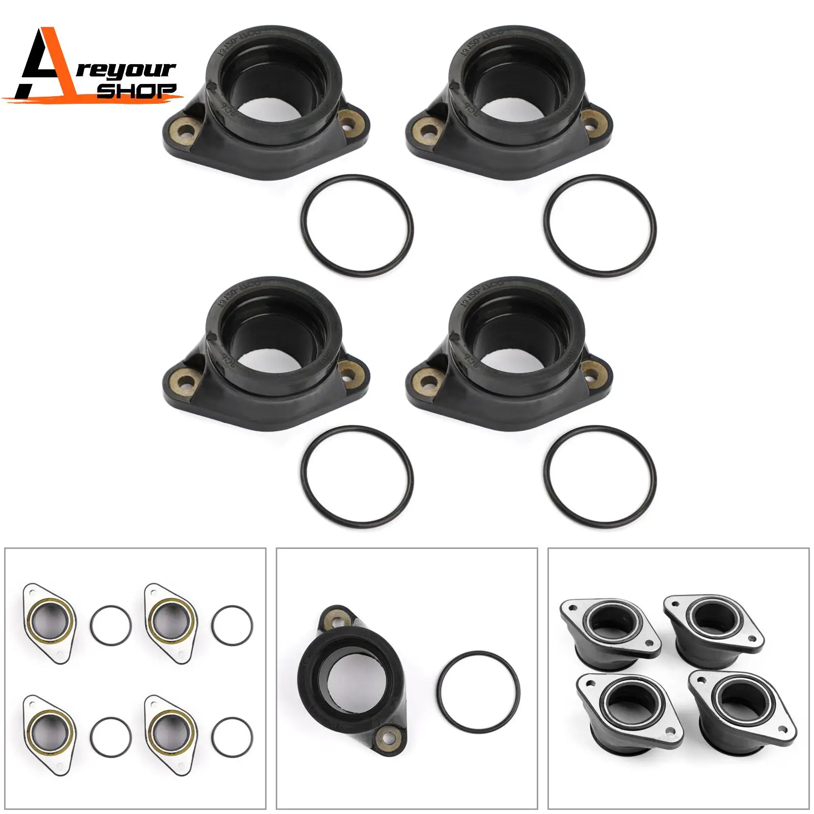 SET OF 4 CARB BOOTS Fit for Suzuki GSXR750 GR77A GSX750 KATANA GR78A 1989-1998