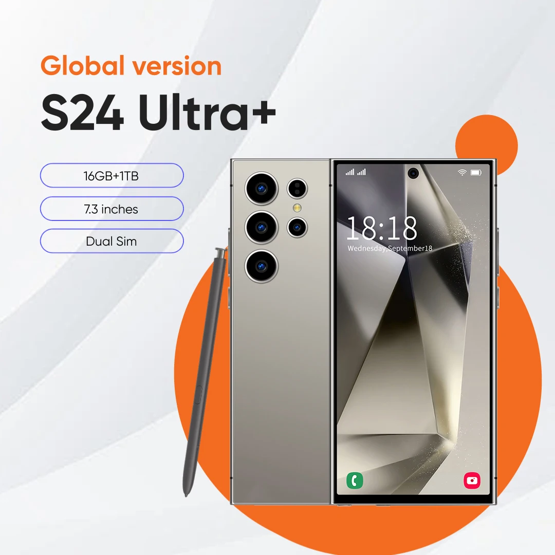 

Original S24 Ultra+ 5G Smartphone 16GB+1TB Android 14 8000mAh Qualcomm Snapdragon 8 Gen3 Face & Fingerprint ID Fast Shipping NFC