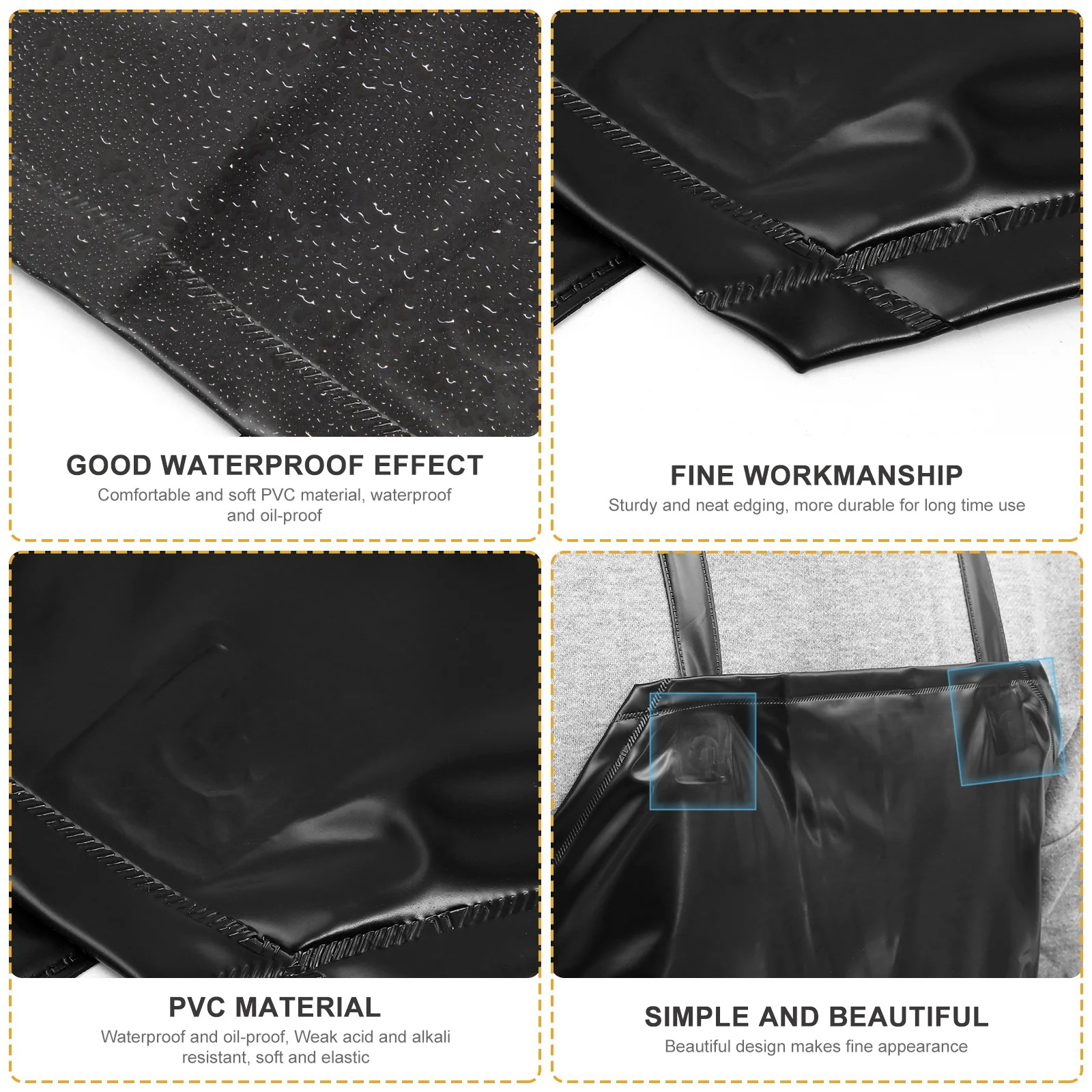 

Heavy Duty Black Industrial PVC Waterproof Apron Protective Oil Grease Chemical Chemical Resistant Kitchen Sleeveless