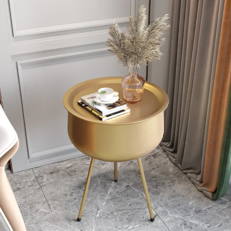 

Minimalist Iron Nightstand - Luxury Metal Design, Customizable Small Bedside Table, Round Surface, Stylish Bedroom Furniture