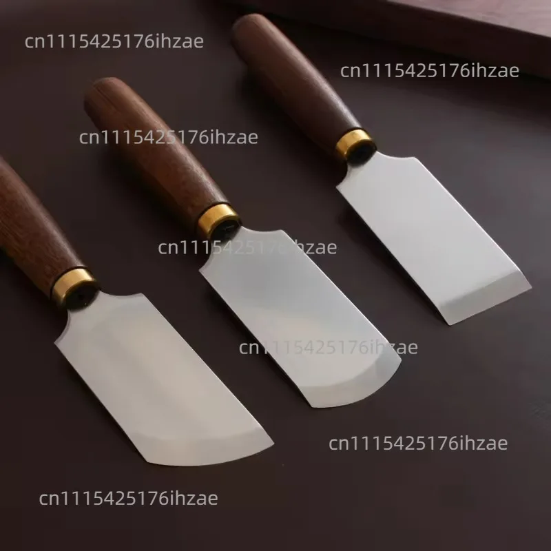 Walnut handle D2 Japanese thinning knife Oblique knife round knife handmade DIY leather goods