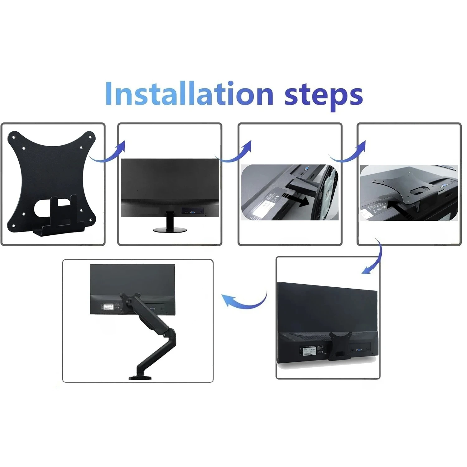 New VESA Adapter for Acer SA220Q SA240Y R241Y HA220Q RT240Y G257HL H236HL by Mount Bracket for VESA 75x75 100x100 Monitors Arms