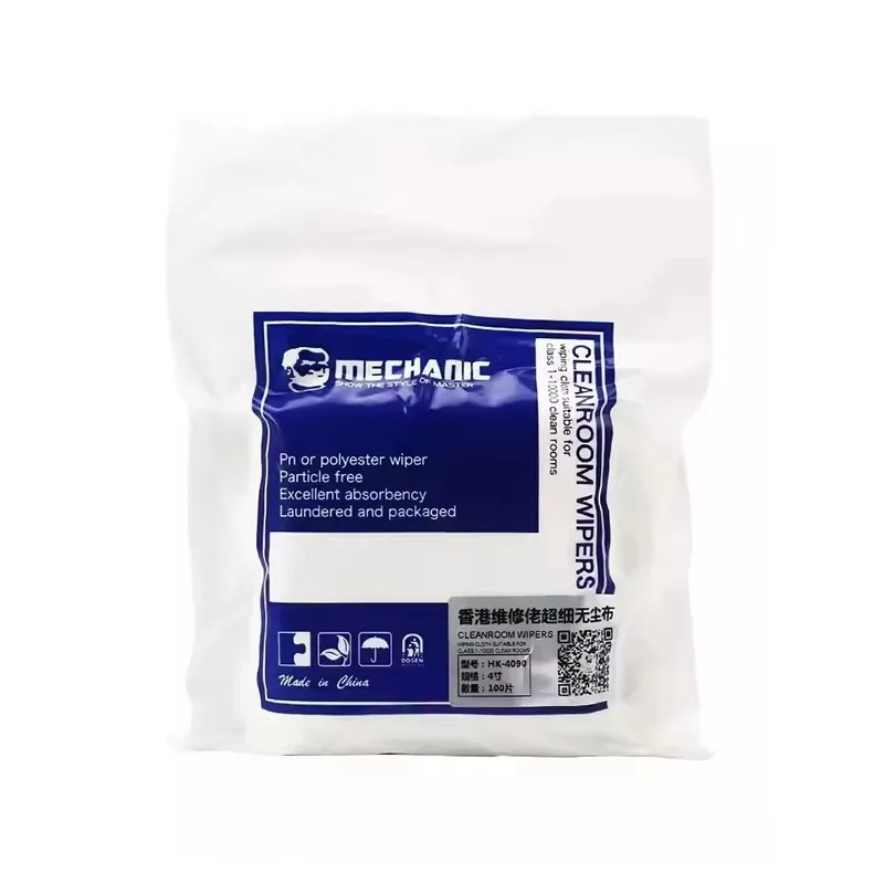 MECHANIC HK5090 Staubfreies Tuch 4 Zoll 10*10cm Superweiches LCD-Bildschirm-Reinigungstuch für Reinraum, Handy, Tablet, Kamera-Reinigung – Detail 12