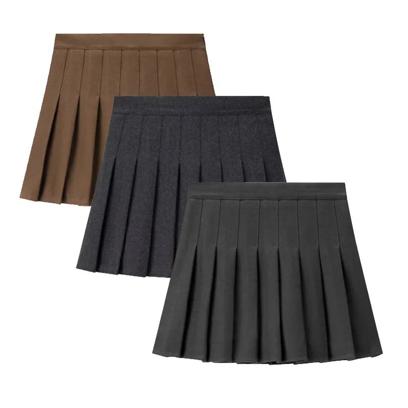 

Women's A-line Mini Skirt Autumn Winter College Style Versatile Fashionable Pleated Dress Slim Fit High-Waist Short Petticoat