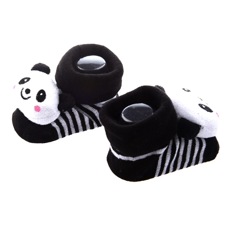 MYMF-4X Panda - onweerstaanbaar schattige babyjongen meisje 3D laarsjesokken antislip 0-12 maanden