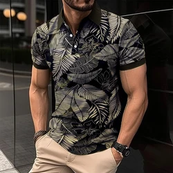 2024 New Summer Men's Best-Selling Polo Shirt Striped Printed Men's Clothing Color Patchwork Polo Casual Sports Men's Shirt