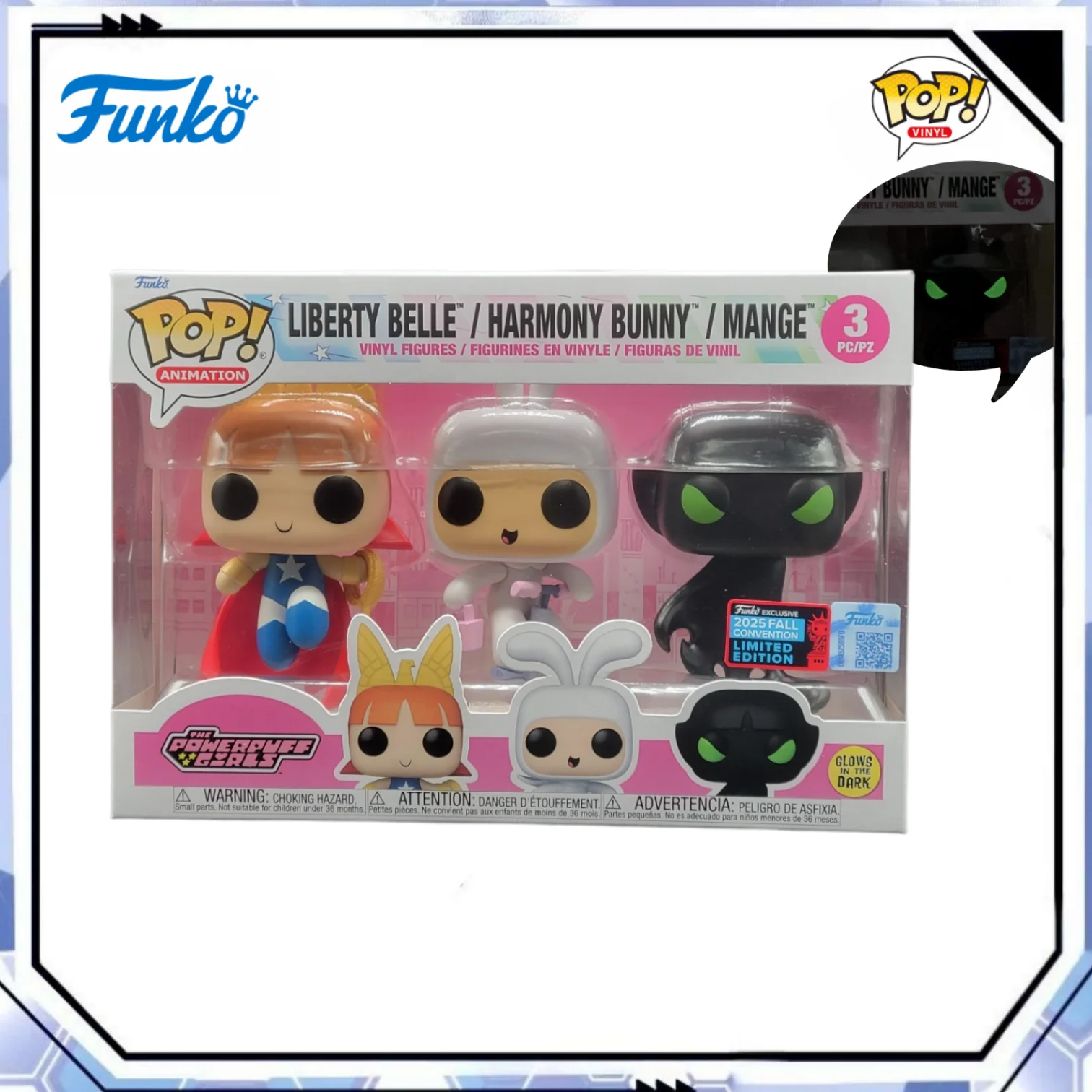 Funko Pop The Powerpuff Girls Powerpuff Girls Glow 3 Pack Figure Official Licensed Limited Edition Statue Gift for Fans Toy