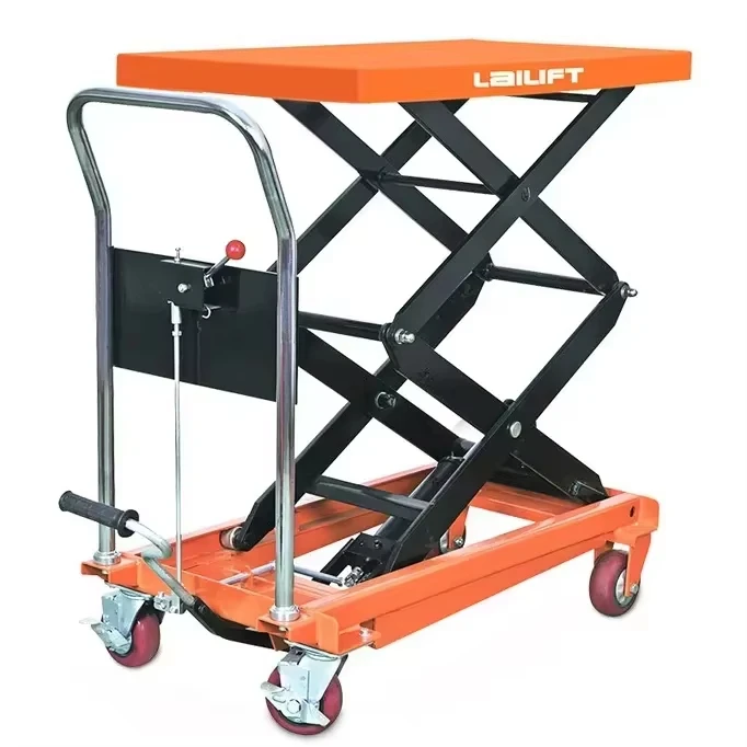 

Hot selling hydraulic platform lift trolley 500kg handcart mobile scissor equipment