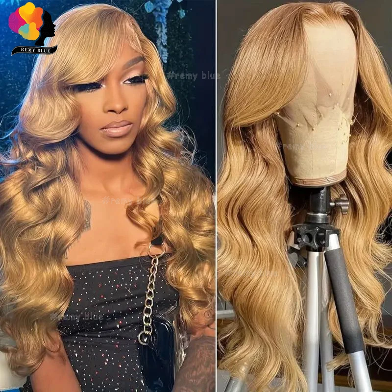 

13x4 Honey Blond Body Wave Lace Front Wig Human Hair Brazilian Ginger Colored Loose Wave 13x6 HD Lace Frontal Wigs For Women