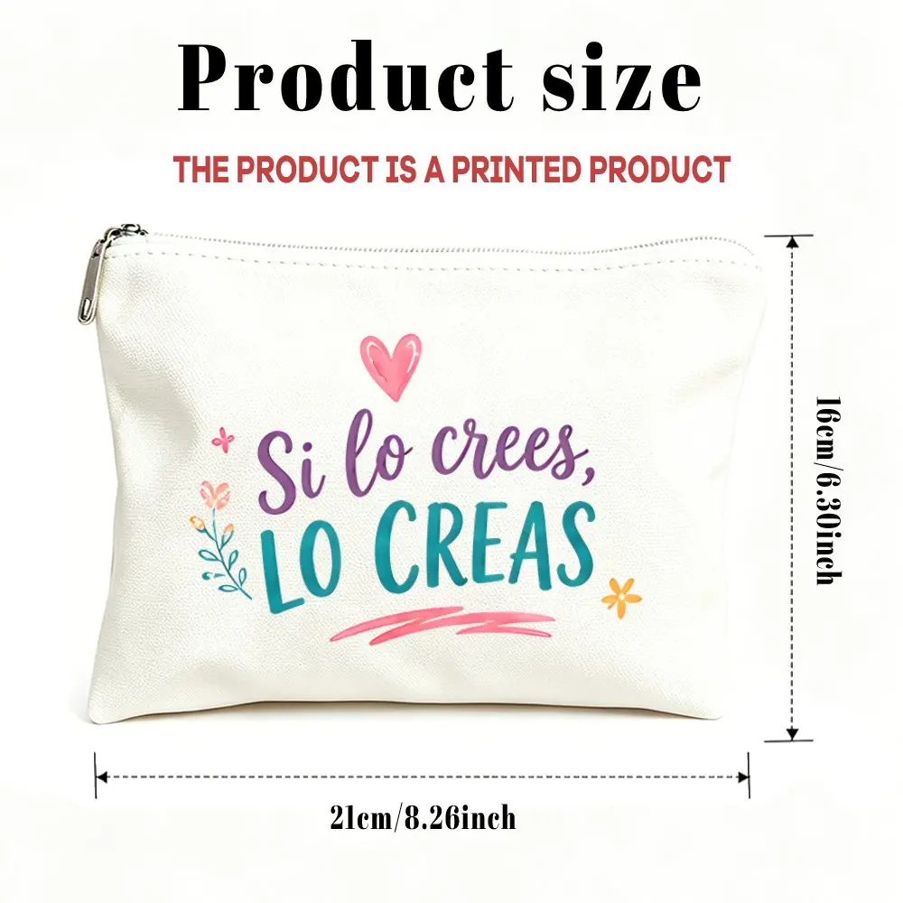 Makeup Cosmetic Bag Toiletry Pouch Versatile Use Gift Bag for Women Inspirational Slogan Makeup Bag for Mom Daughters Friends