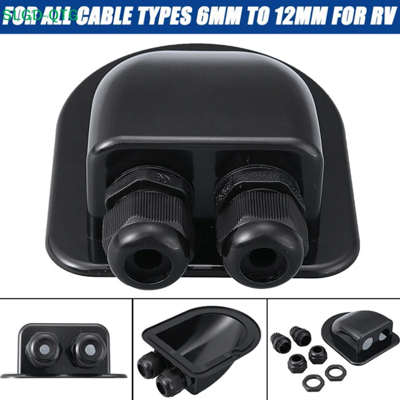 Hot Double Wire Entry Gland Box Solar Panel Roof Wire Entry Gland Box Cable Motorhome Hole RV Yacht Car Accessories New