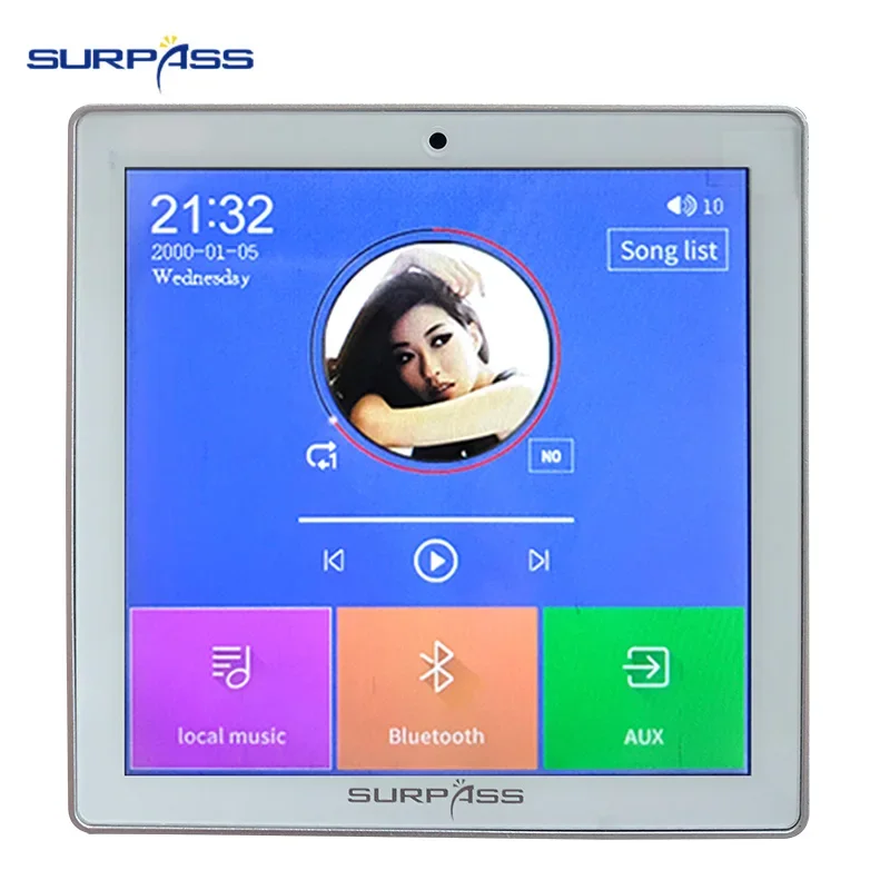 2/4 채널 미니 스마트 월 앰프, 터치 스크린, Fm 라디오, HiFi 스테레오, 홈 오디오, 블루투스 호환 음악 플레이어 시스템