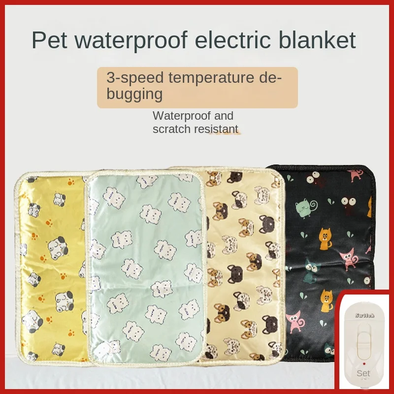 Pet Waterproof Electric Blanket Heating Pad Constant Temperature Three-speed Adjustable Anti-scratch Pet Home Bed Cama Perro