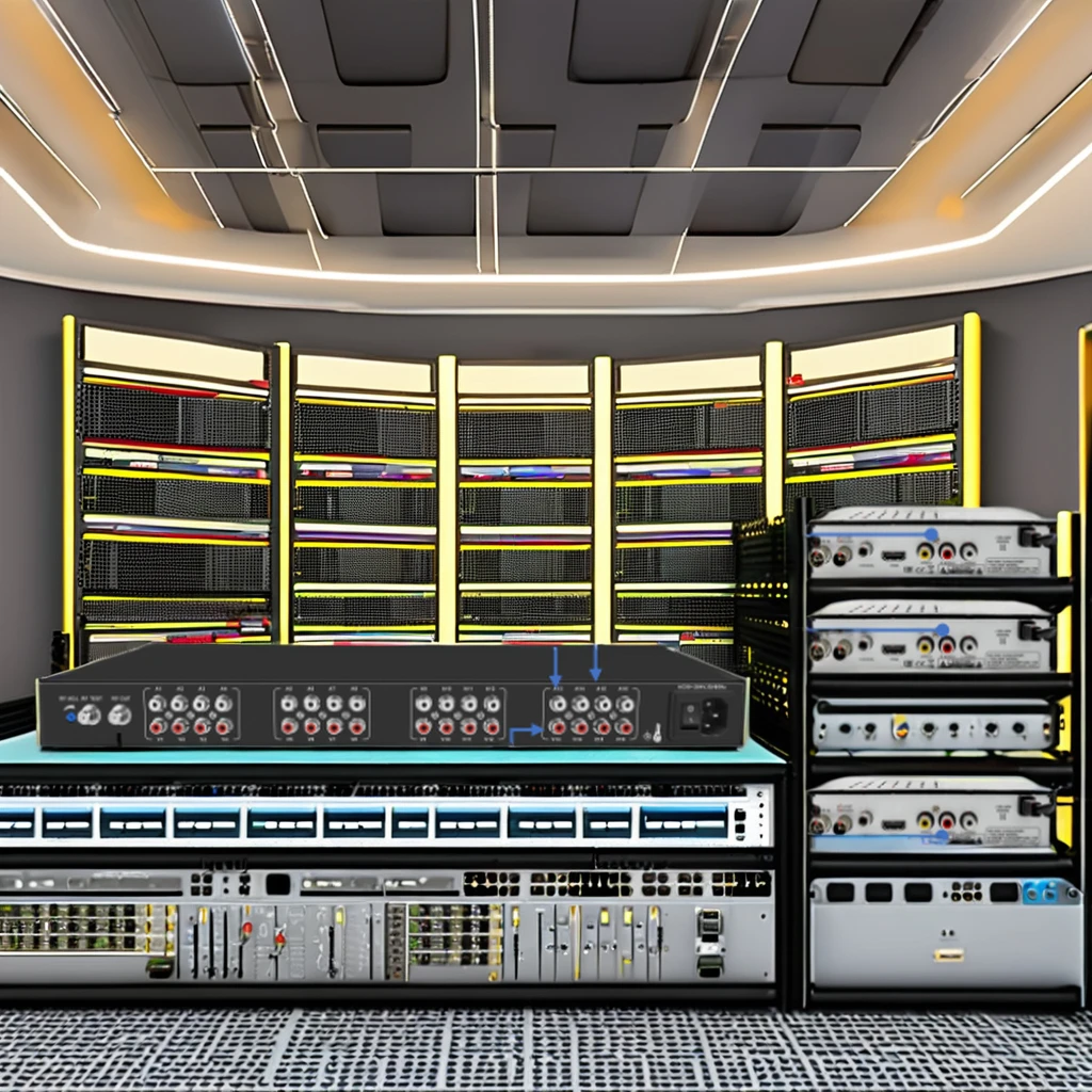 Modulator Analog 16-In-1 untuk penggunaan Hotel ubah 16 sinyal Video dan Audio ke Modulator gesit RF