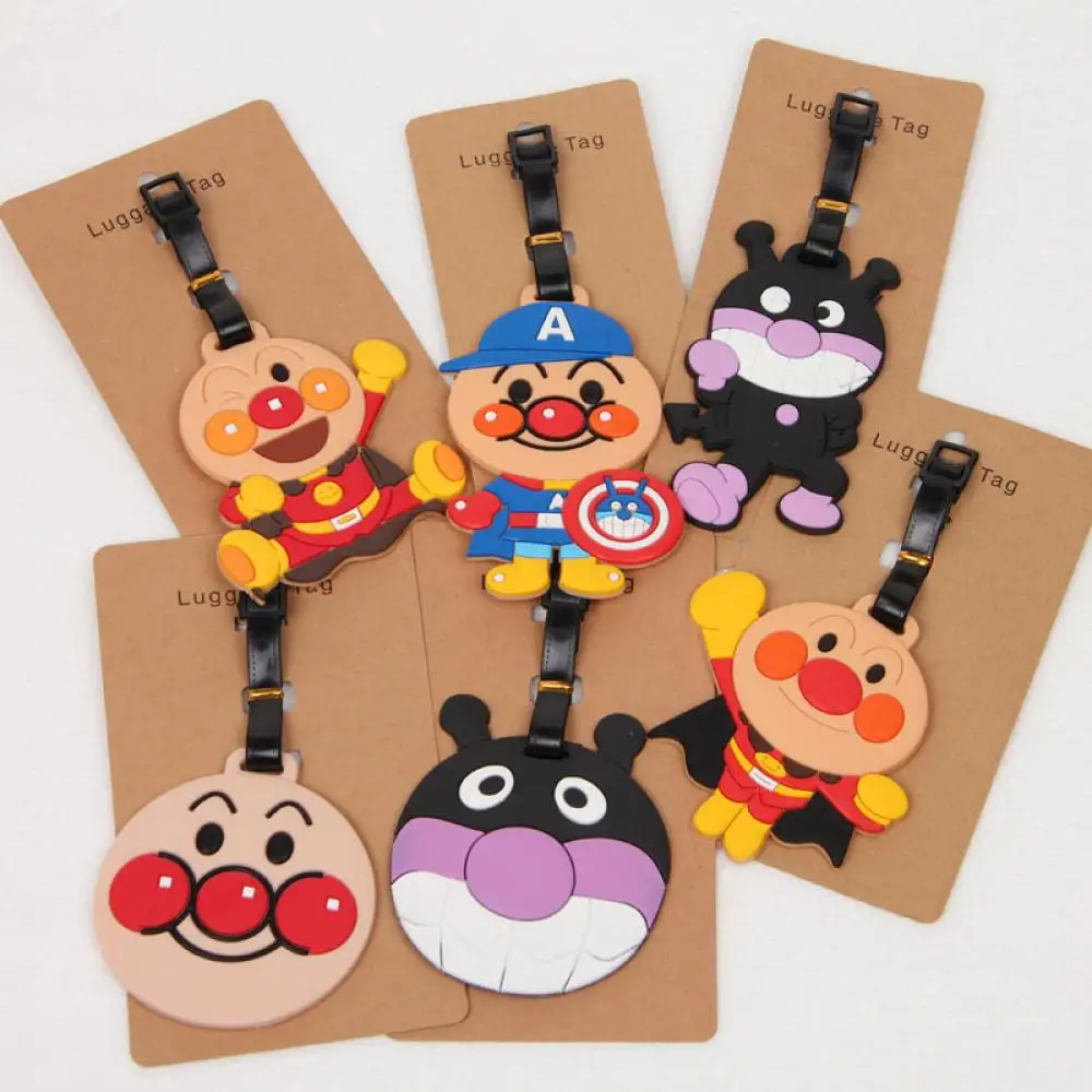 Anpanman Silicone luggage tag Luggage anti loss measure Travel suitcase consignment tag Backpack pendant Cartoon Anime periphery