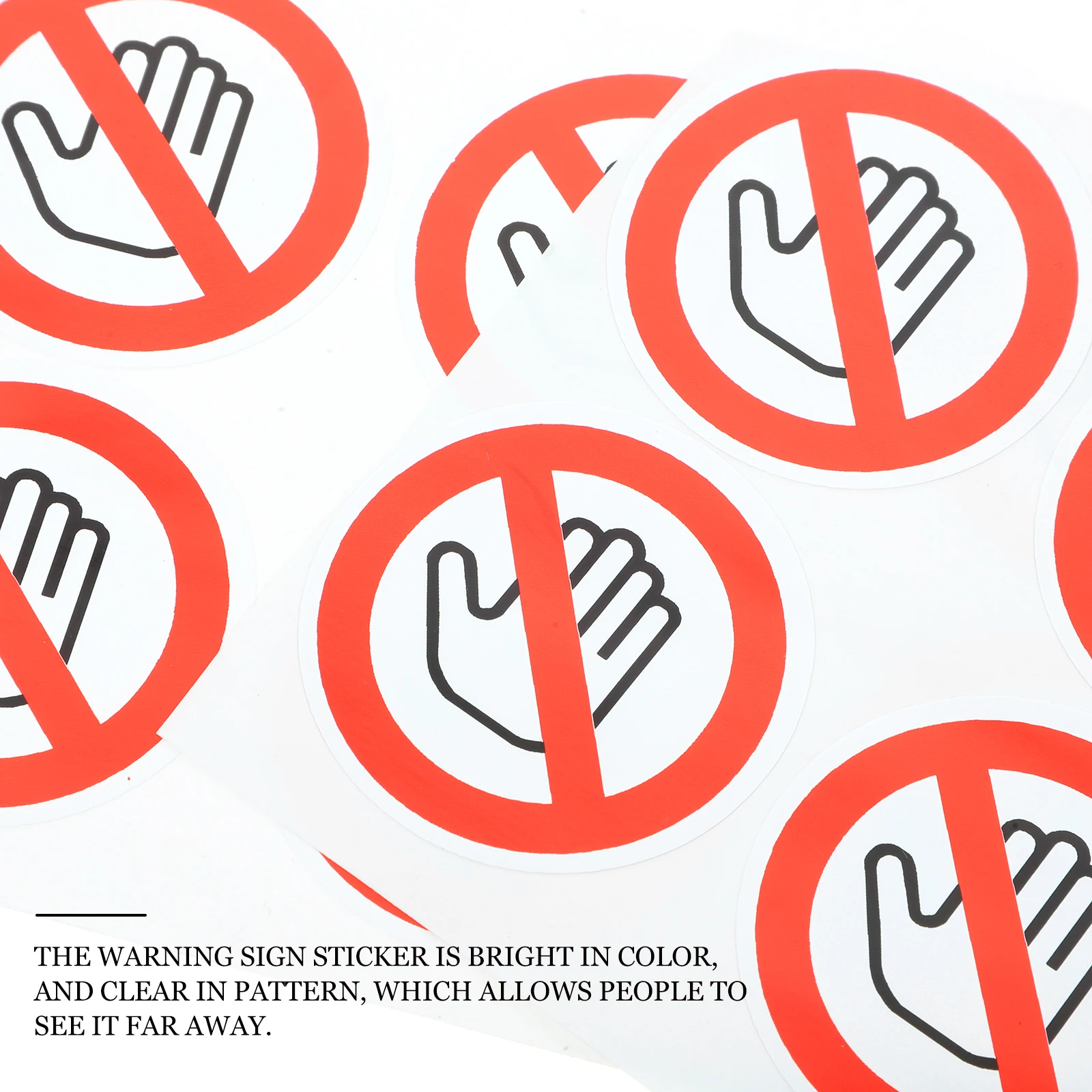 

10pcs Warning Sign Stickers No Touch 25mm Safety Machine Caution Labels Peel Stick Round Vinyl Decals Folder Tag
