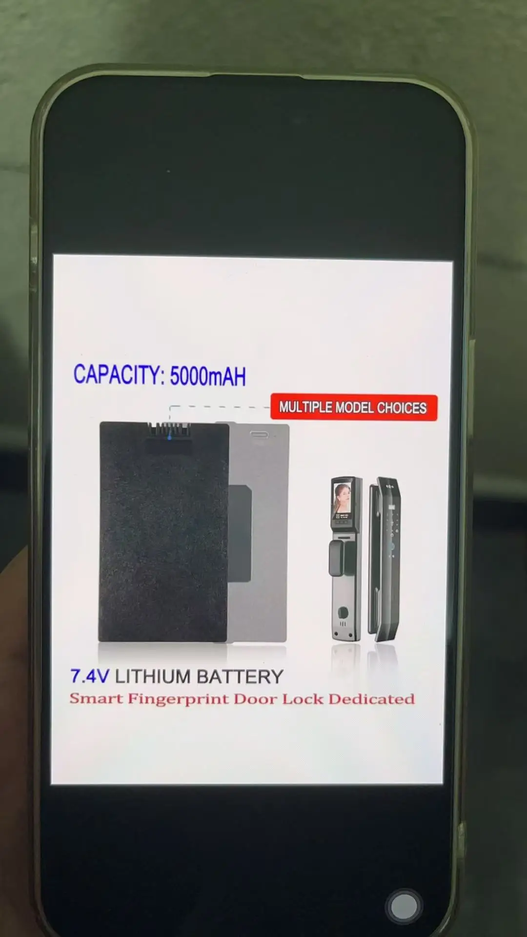 

NEW 7.4V 5000mAh Polymer Lithium Smart Door Lock Battery Smart Fingerprint Door Lock ,with Charging Cable