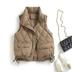 Padded Coats Down Vest Jacket For Women Very Warm Hit High Quality New Feather Coat Sleeveless Vests Jackets Woman Winter 2024