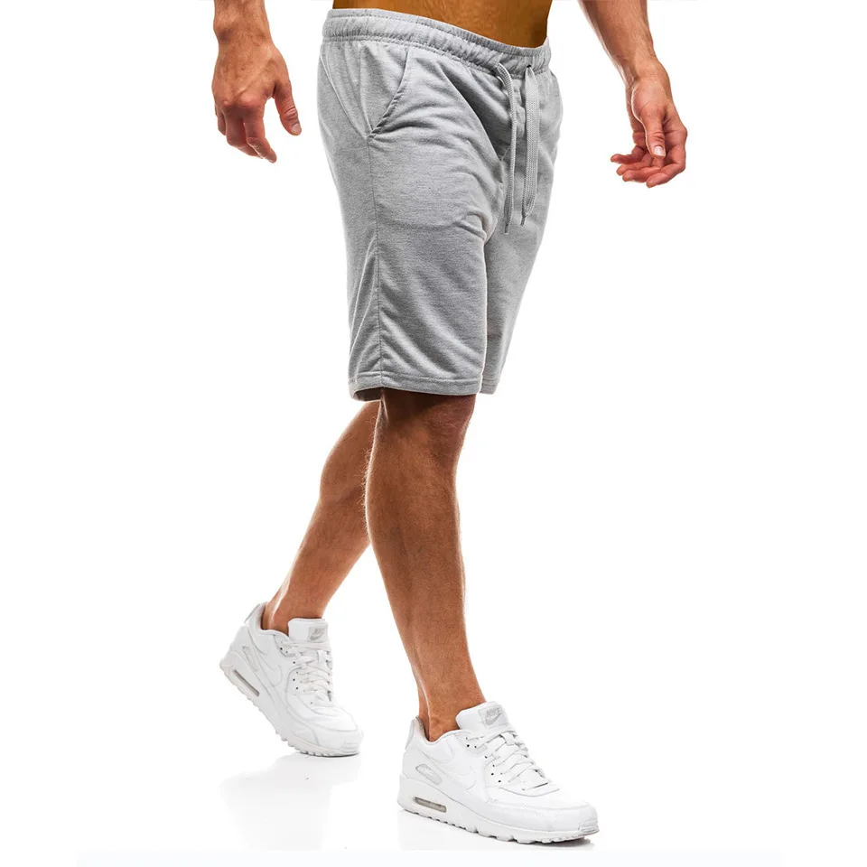 Summer casual shorts, men\'s  pants, sweatpants, fashion, solid color, elastic waist, running gym shorts