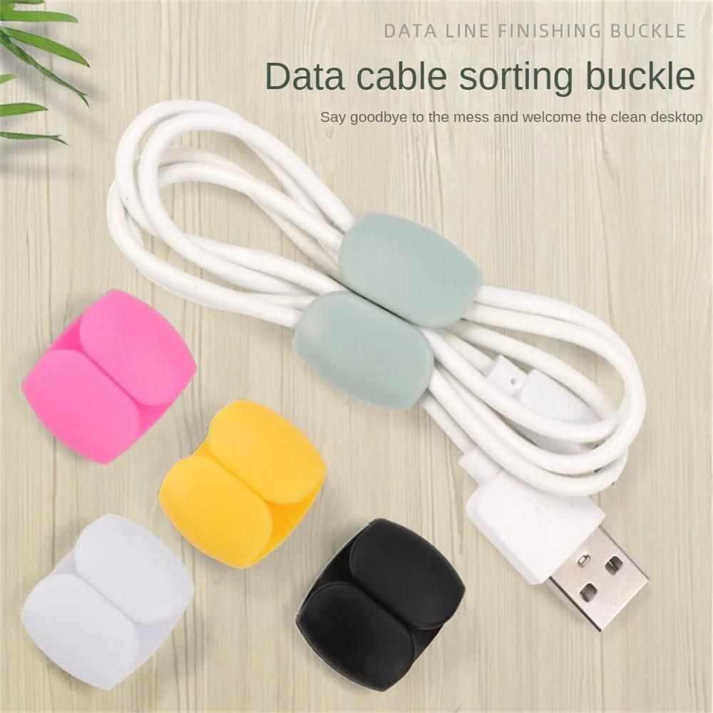 Cable Winder Fashion Simple Round Clip USB Charger Holder Desk Tidy Organiser Wire Cord for Desktop Cable Fixed