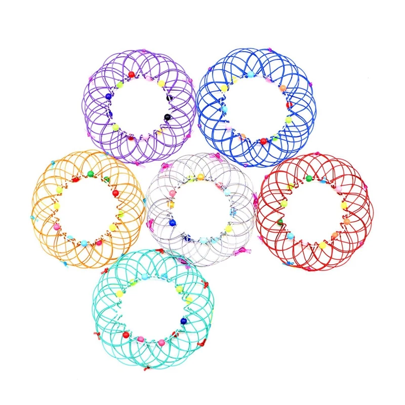 Flexible Basket Magic Flow Ring Multicolored Rotating Flower Basket Toy For Autism Special Needs Stress Reliever