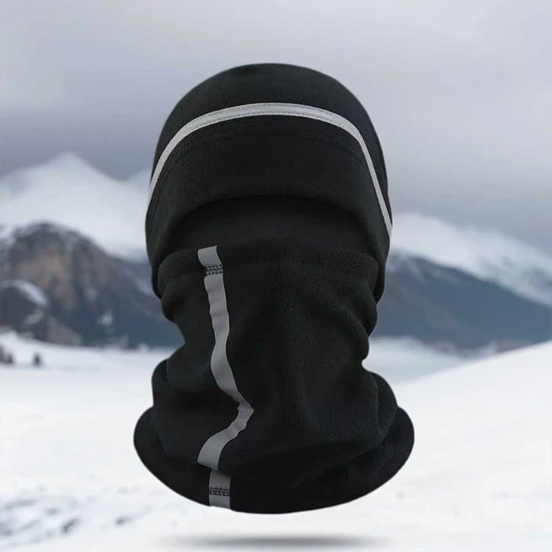 1Pcs Upgraded Detachable Balaclava, Windproof Fleece Ski Mask with Reflective Strips, 2-in-1 Winter Mask, Suitable for Cycling and Skiing