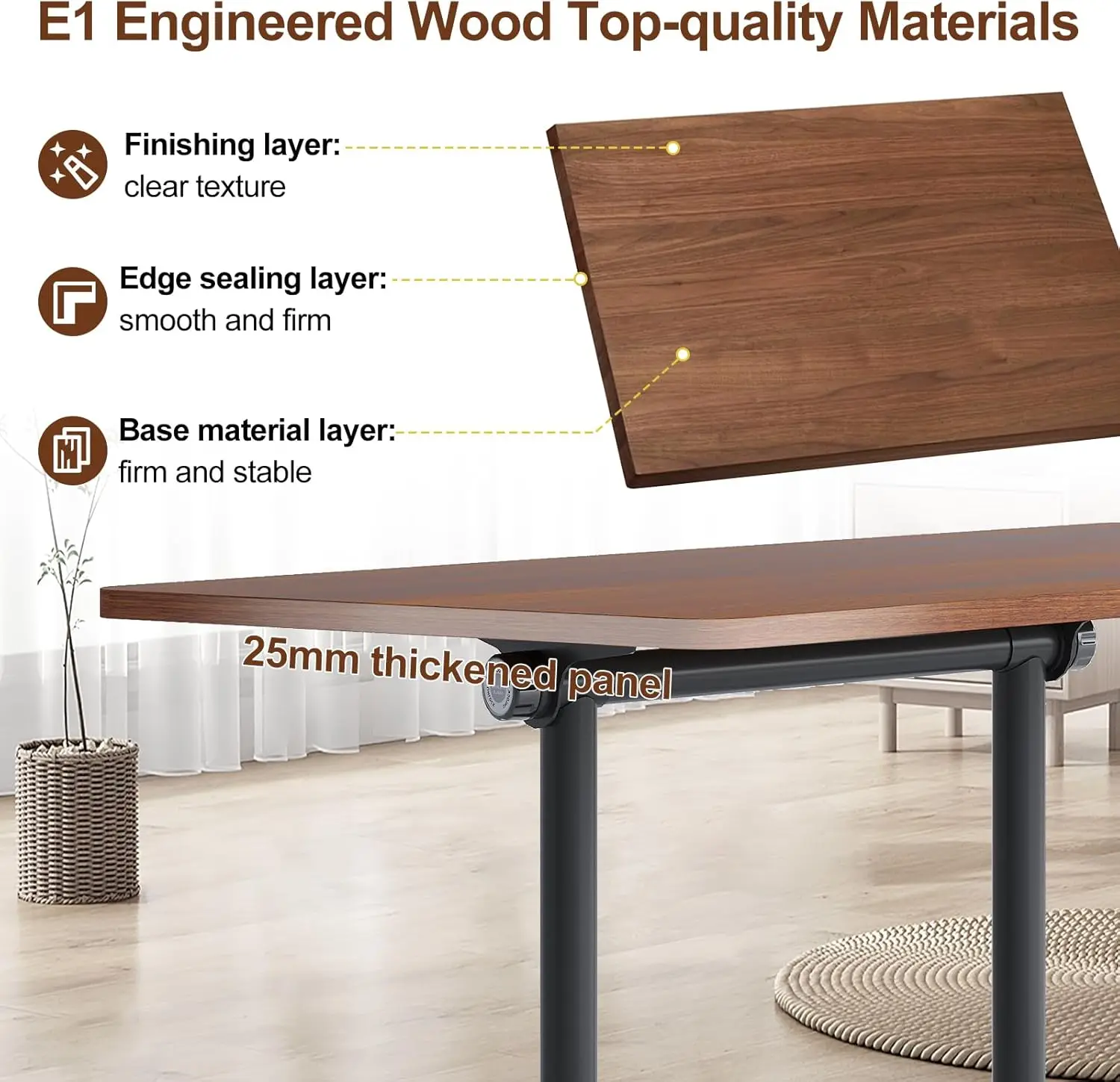 โต๊ะประชุมแบบพับได้สำหรับการประชุมที่มีความคล่องตัว โต๊ะทำงานคอมพิวเตอร์สำหรับธุรกิจพร้อมโครงสร้างแข็งแรง ทนทาน พับเก็บได้