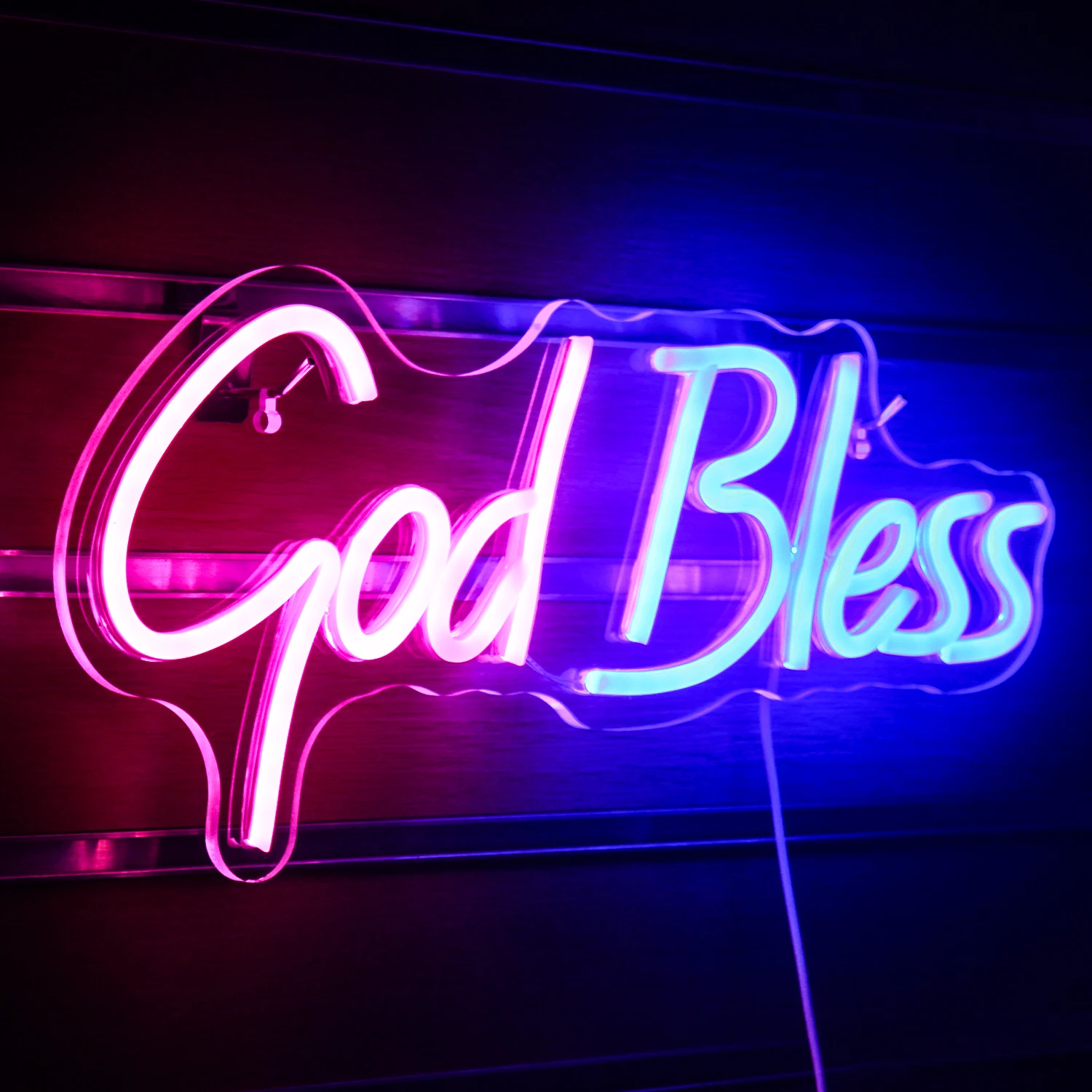 Ineonlife God Bless Custom Neon Lights LED Sign Bedroom Home Aesthetic Wall Decoration Led Luminous Signs Arcade Party Art Lamps