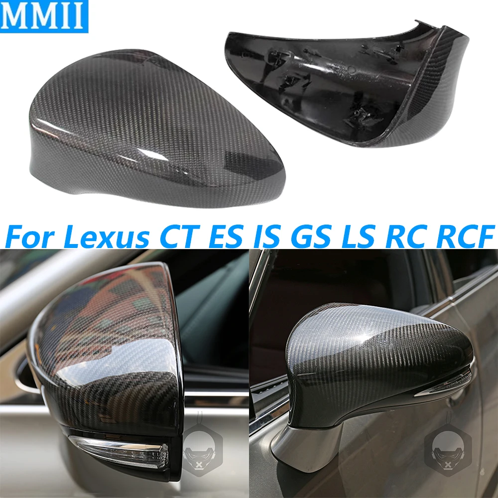 For Lexus CT ES IS GS LS RC RCF Real Carbon Fiber Rearview Mirror Cover Panel Trim Car Accessories Replacement Part Modification