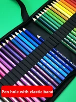 36/48/72 hole pen curtain black folding pencil case Color pencil pen insert Professional painting pencil bag student stationery 5