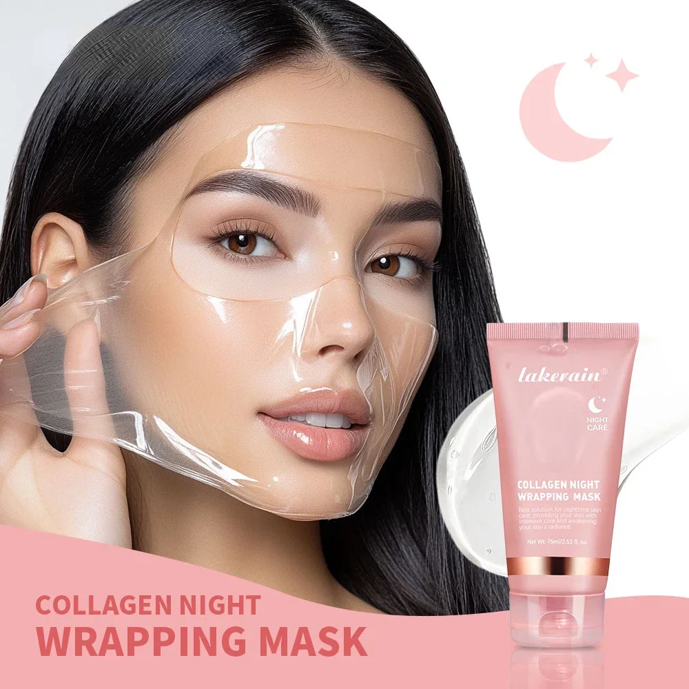 75ml Collagen Overnight Wrapping Peel Off Facial Mask เกาหลี Collagen Night Wrapping Mask ให้ความชุ่มชื้นอย่างล้ําลึก Night Care Mask ครีม