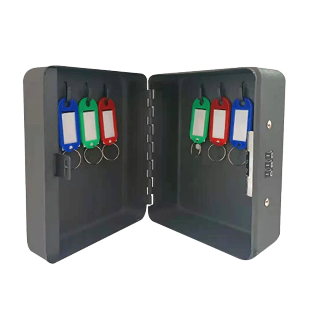 Caixa de segurança na parede com fechadura, armário moderno chave, organizador durável do armazenamento, casa portátil do escritório do metal, 6 chaves, 28 chaves